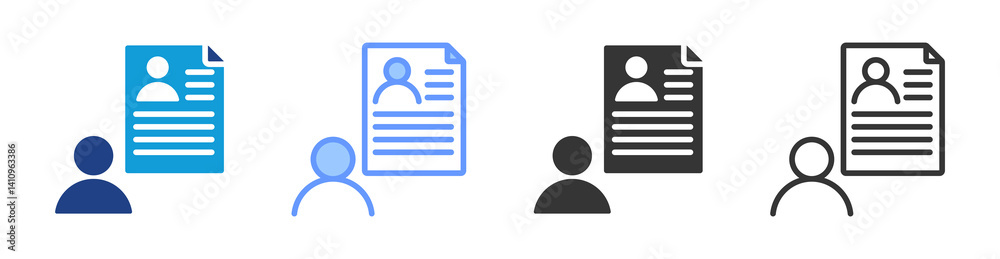 Poster intership opportunities icon set multiple style collection
