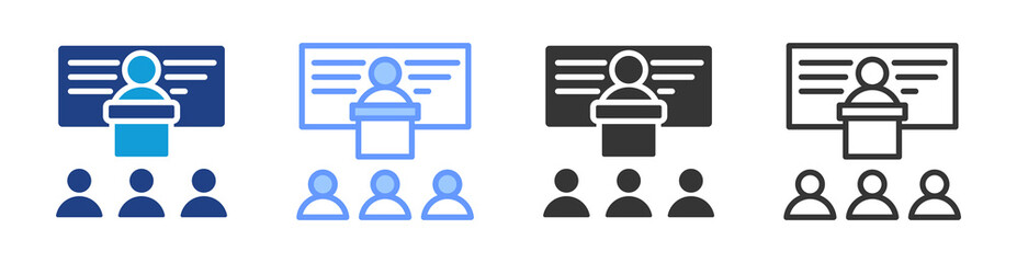 Lecture Halls icon set multiple style collection