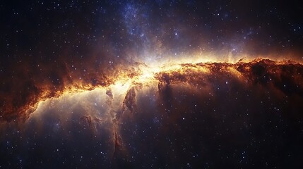 Fototapeta premium Milky Way Galaxy with Stars and Cosmic Dust, A stunning view of the Milky Way galaxy with bright stars and cosmic dust