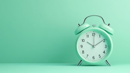 Mint green retro alarm clock