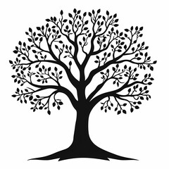 Obraz premium Silhouette of Heritage Tree in Tranquil Park - Organic Growth and Ecology