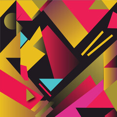 An abstract composition of intersecting shapes, with vibrant tones and smooth gradients creating a sense of movement.