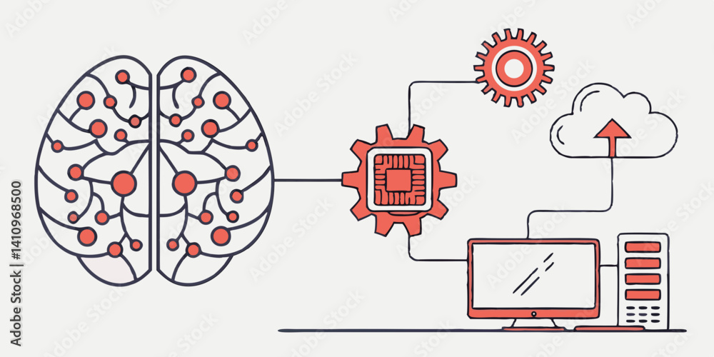 Aufkleber artificial intelligence brain-computer interfaces and cloud computing