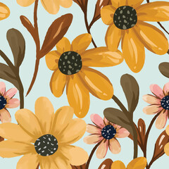 watercolor floral seamless pattern for background