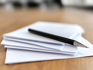 Pen on top of stack of paper