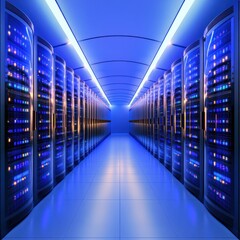 Fototapeta premium Server room with computer racks
