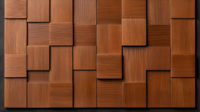 Brown Wooden Geometric Tiles Pattern