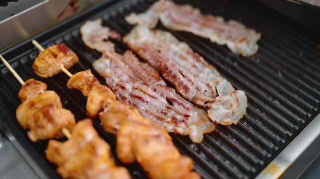 meat on an electric grill