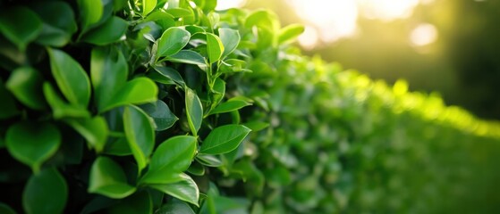 Fresh green leaves in sunshine