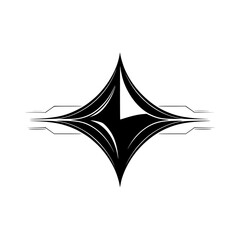 Abstract Starburst Logo, Black & White Geometric Design