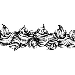 Fototapeta premium Flowing Black and White Swirls: Decorative Border Design