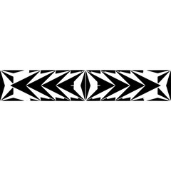 Geometric Border Pattern - 3D Angular Design on Grayscale