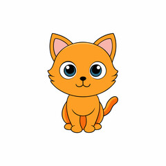 cartoon characters of baby Cat isolated on white background