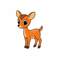 cartoon characters of baby deer isolated on white background
