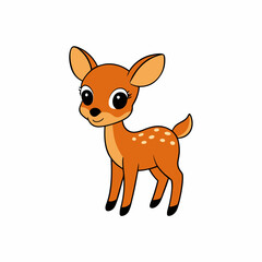 cartoon characters of baby deer isolated on white background
