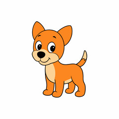 cartoon characters of baby Dog isolated on white background
