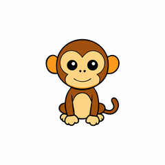 cartoon characters of baby monkey isolated on white background