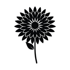 chrysanthemum flower silhouette vector icon illustration