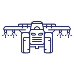 crop sprayer, tractor line icon
