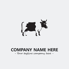 Cow illustration black and white for logo company vector image
