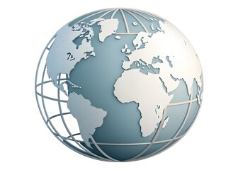 Fototapeta premium World Globe: A detailed, three-dimensional globe presents a comprehensive view of Earth, its continents, and oceans, perfect for educational, travel, and global awareness concepts.