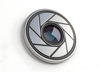 Lens Aperture Close-up: An intricate close-up view of a camera lens aperture, highlighting the technical precision and aesthetic design of a camera lens, capturing a sense of modern innovation.