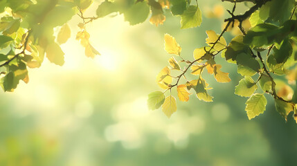 Sunlight Filtering Through Autumn Leaves