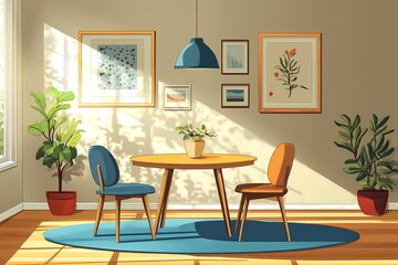 Modern Home Decor. Stylish and Comfortable Living Room with Contemporary Furniture and Greenery