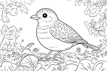 Fototapeta premium Elegant grayscale bird illustration