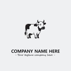 Cow illustration black and white for logo company vector image
