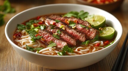 Fototapeta premium Delicious Beef Pho Recipe: A Culinary Delight