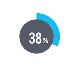 Circle percentage diagrams 38% icon vector ready to use for web design, user interface for business