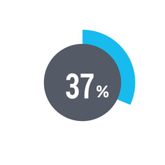Circle percentage diagrams 37% icon vector ready to use for web design, user interface for business
