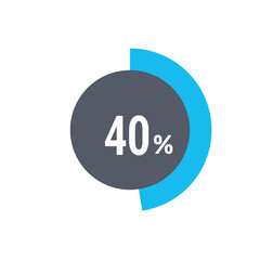 Circle percentage diagrams 40% icon vector ready to use for web design, user interface for business