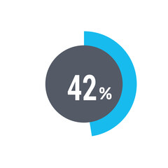Circle percentage diagrams 42% icon vector ready to use for web design, user interface for business