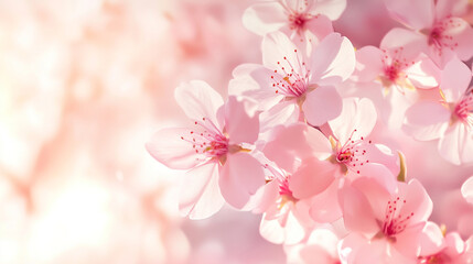 Beautiful cherry blossom flowers in full bloom creating a serene spring atmosphere