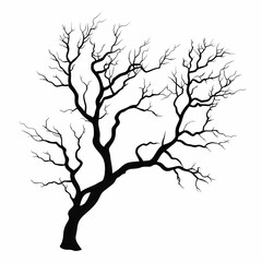 Obraz premium Abstract Artistic Tree Silhouette. Black and White Eerie Nature Design