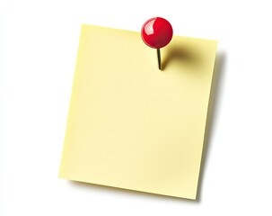 Blank yellow sticky note pinned on white. (1)