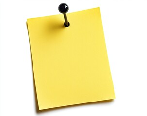 Blank yellow sticky note pinned on white. (4)