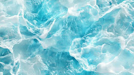 Obraz premium A vibrant display of turquoise water, frothy waves, and bubbles.