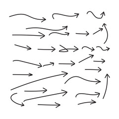 A collection of arrows drawn in black
