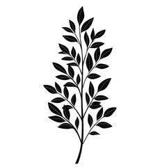 Elegant Botanical Silhouette. Modern Minimalist Vector with Eco-Friendly Leafy Design
