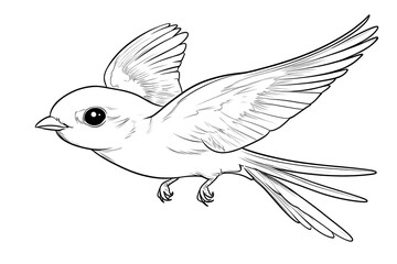 Fototapeta premium Graceful bird in flight sketch