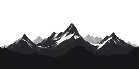 Majestic Mountain Landscape. Black and White Snow-Capped Peaks in Untouched Nature Scenic Wilderness Adventure and Panoramic High Alpine Views