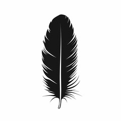 Black Feather Illustration Vector. Elegant Nature-Inspired Silhouette Art for Modern Design