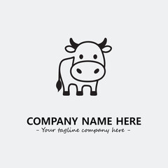 Cow illustration black and white for logo company vector image

