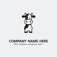 Cow illustration black and white for logo company vector image

