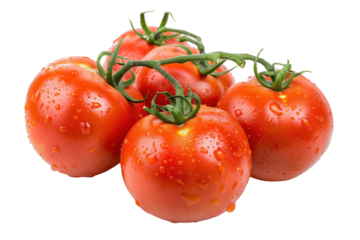 Fresh tomato isolated on white background PNG transparent clipart.