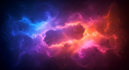 Naklejka premium Cosmic Nebula Explosion – Vibrant Outer Space Galaxy Art 