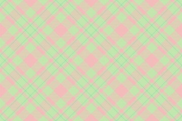 Fototapeta premium Sweet pastel plaid pattern in soft pink and mint green. Perfect for backgrounds, textiles, packaging, and crafting projects.